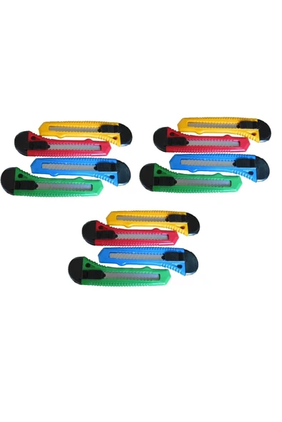 10 Adet Plastik Falçata Maket Bıçağı Kullan At Renkli Maket Bıçağı - Resim 2