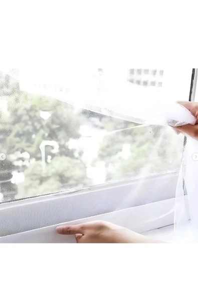 Dayanıklı Kolay Kullanım Yapışkanlı Cırt Cırtlı Tek Kanat Pencere Sineklik - 75x125 - Resim 4