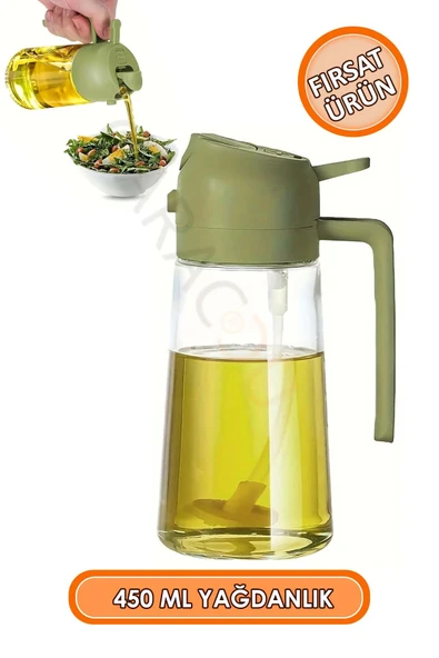 Püskürtmeli ve Dökmeli 2 Özellik 1 Arada Cam Yağdanlık 450 ml 1 Adet, Kapak Rengi Değişebilir - Resim 2