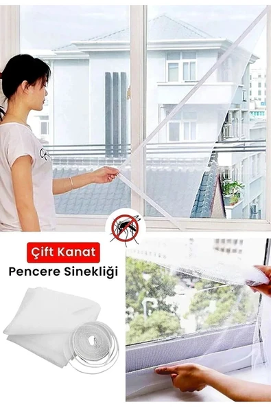 150x130 Cm Dayanıklı Cırt Bantlı Pencere Sinek Önleyici Kovucu Sineklik Perdesi - Resim 2