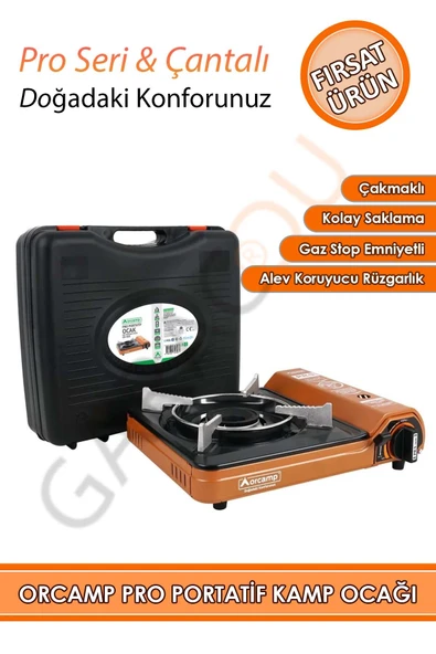 Pro Çantalı Portatif Kamp Ocağı Stop Gaz Emniyetli ve Kendinden Çakmaklı ürün görseli