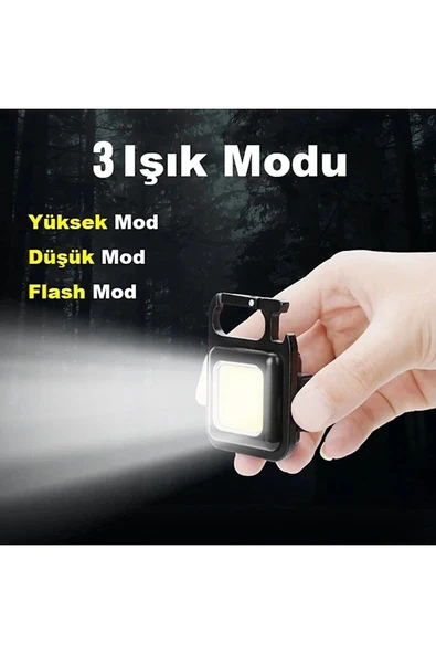 Usb Şarjlı Mini Led El Feneri Mıknatıslı, Su Geçirmez - Usb Kablo Dahildir - Resim 4