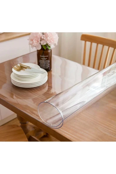 1.4 Mm Pvc Masa Örtüsü Ve Koruyucusu Süper Net Yumuşak Seffaf Su Geçirmez Isıya Dayanıklı 1.4mm - Resim 5