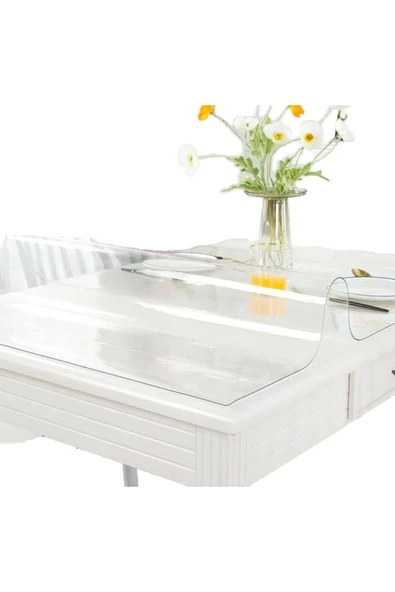 1.4 Mm Pvc Masa Örtüsü Ve Koruyucusu Süper Net Yumuşak Seffaf Su Geçirmez Isıya Dayanıklı 1.4mm - Resim 3