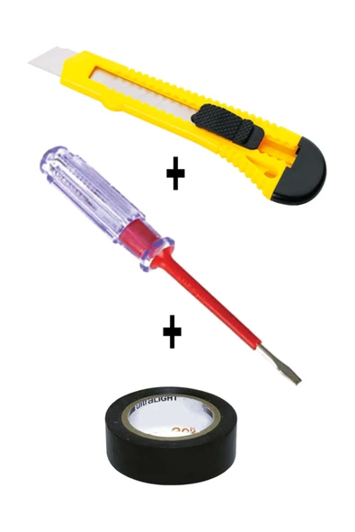Kontrol Kalemi Seti Maket Bıçağı-kontrol Kalemi-elektirik Bandı ( 3 Set ) -1001927 ürün görseli