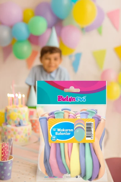 Yüksek Kaliteli Dayanıklı 10 lu Karışık Makaron Balon 12 İnç ürün görseli