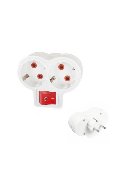 Topraklı Çoklu Fişli Grup Priz Anahtarlı 2 Li Ikili 107-02 ürün görseli