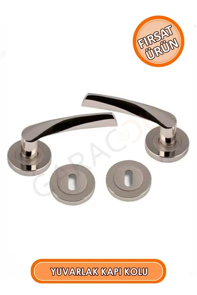 Kaliteli Yuvarlak Oda Tip Rozet Kapı Kolu 1 Çift (Ön Arka Takım) - Resim 2