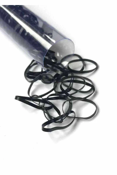 Siyah Tüplü Saç Örgü Lastiği Perma Lastik-250 Adet -2,5 Cm ürün görseli