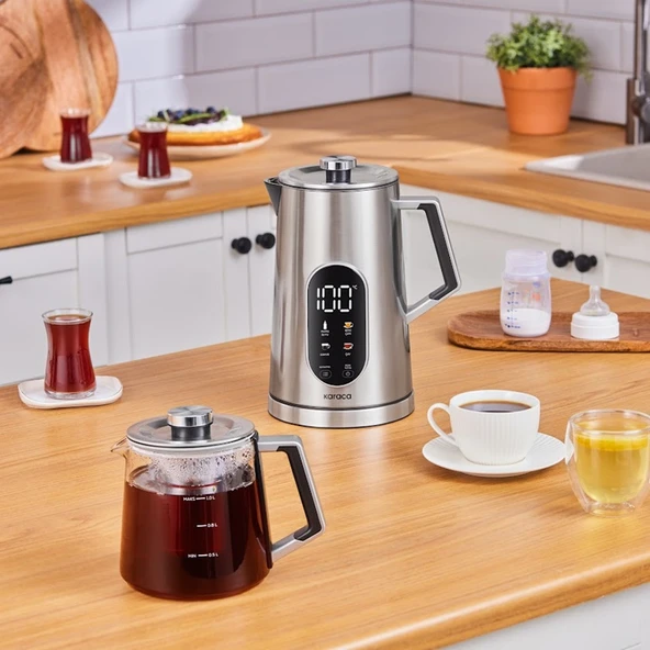 Karaca Cool Touch 1503 Dijital Çift Cidarlı Çay Makinesi Inox - Resim 8