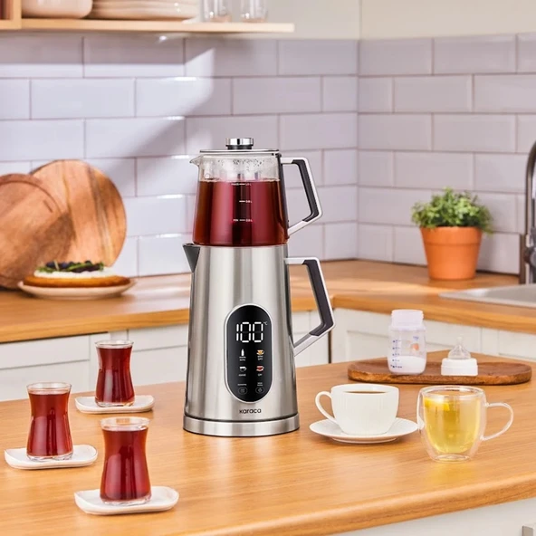 Karaca Cool Touch 1503 Dijital Çift Cidarlı Çay Makinesi Inox - Resim 6