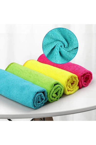 Mikrofiber Temizlik ve Kurulama Bezi 30x30 cm 4 Adet, Mutfak ve Genel Temizlik Bezi - Resim 2