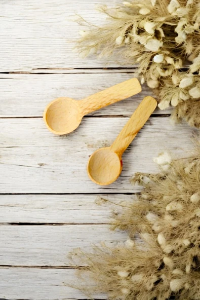 Bambu Ölçek Baharat Kaşığı Dekoratif Ahşap El Yapımı - Resim 2