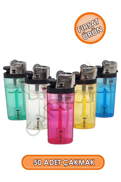 50 Adet Doldurulabilir Taşlı Çakmak, 1 Paket 50 Adet Toptan Çakmak - Resim 2