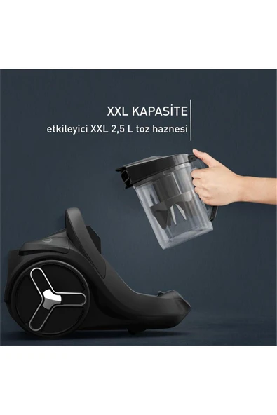 Tefal TW7C89EA X-Trem Cyclonic Effitech 2,5 Litre 500 Watt Toz Torbasız Elektrikli Süpürge Siyah&Bronz - Resim 4