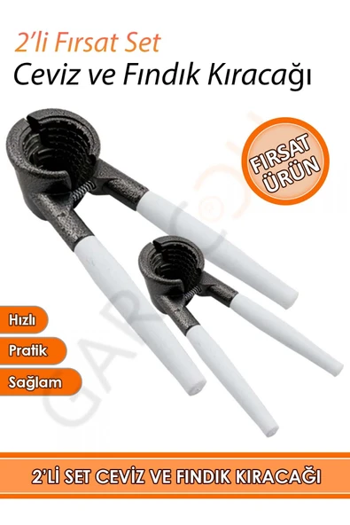 Sağlam Fındık Ceviz Ve Badem Kıracağı 2'li Fırsat Set Kuruyemiş Kırma Aleti Makinası ürün görseli