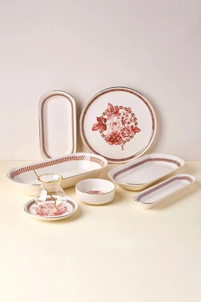 Perotti 20016 37 Parça Yemek Takımı Danish Rose Yaldızlı - Resim 5