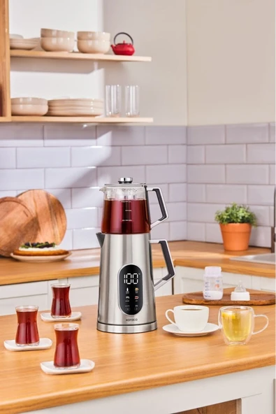 Karaca Cool Touch 1503 Dijital Çift Cidarlı Çay Makinesi Inox ürün görseli