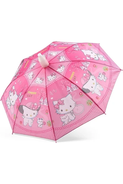 Bardaklı Kız Çocuk Şemsiyesi, Otomatik Mekanizma(KARIŞIK DESEN) - Resim 5