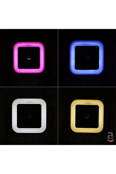 Sensörlü Led Gece Lambası Beyaz Renk Led Kare Gece Lambası - Resim 2