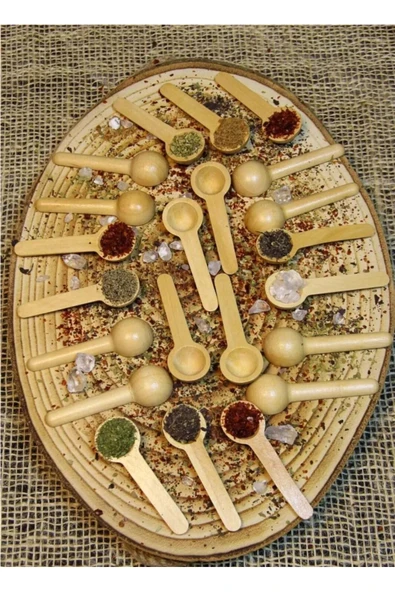 Doğal 6 Lı Bambu Ölçü Kaşığı Baharat Kaşığı - Resim 2