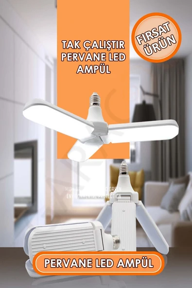 Tasarruflu Pervane Tipi Led Ampül 28 W Katlanır Led Ampul 2.800 Lümen 20.000 Saat Yanma Süresi ürün görseli