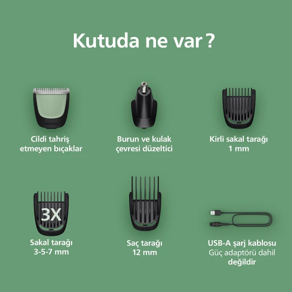 PHİLİPS MG3920/15 Erkek Bakım Seti 7'si 1 Arada Saç & Sakal Şekillendirici - Resim 9