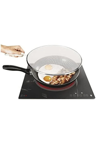 Saplı Yağ Sıçratmaz 29 CM Kullanışlı Pratik Yağ Sıçratmaz - Resim 2