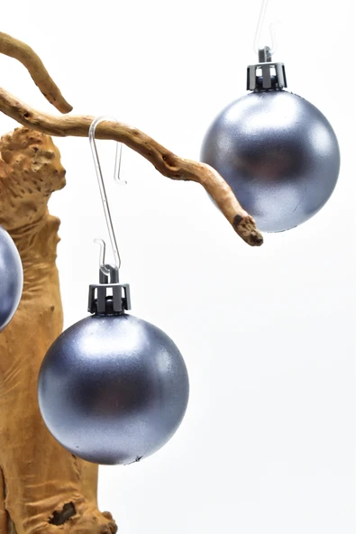 Waldern 6 lı 4 Cm Yılbaşı Ağacı Süsü Cici Top Füme - Resim 2