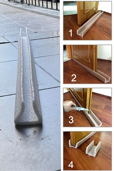 3 Adet Kapı Altı Rüzgar Önleyici Isı Yalıtım Süngeri Rüzgarlık Toz Soğuk Sünger Koruması ürün görseli