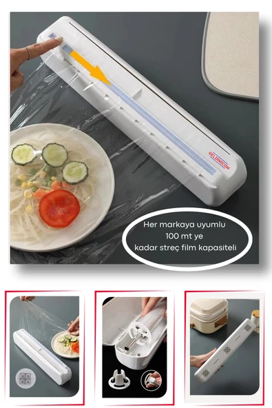 Streç Film Kesme Aparatı Streç Film Kesici Vakum Sabitlemeli Streç Film Kesim Kutusu - Resim 3