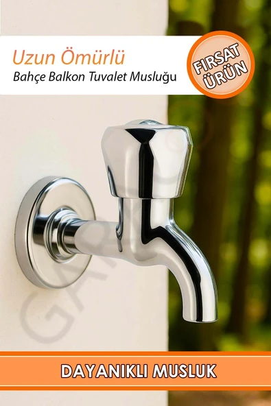 Dayanıklı Bahçe - Balkon - Tuvalet Musluğu Su Tasarrufu Sağlayan Uzun Ömürlü Uzun Musluk ürün görseli