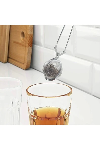 Paslanmaz Saplı Dayanıklı Bitki Çayı Süzgeci , Top Süzgeç - Resim 3