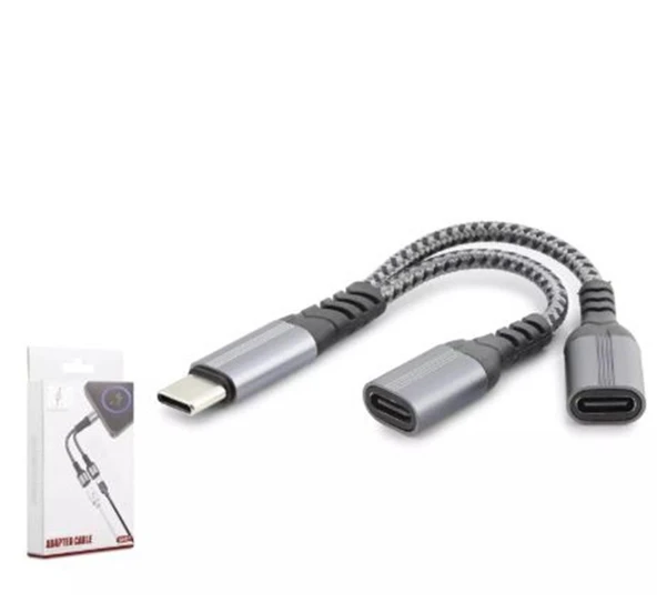 Hadron Gj-017 Type-C To 2-Type-C F Kablo Car Şarj 100W Siyah ürün görseli