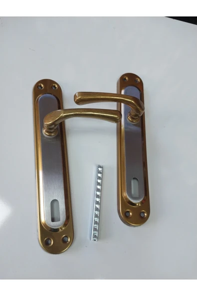 Kumru Oda Kapı Kolu Sarı-saten (ön-arka Çift Yüzlü Takım) - Resim 2