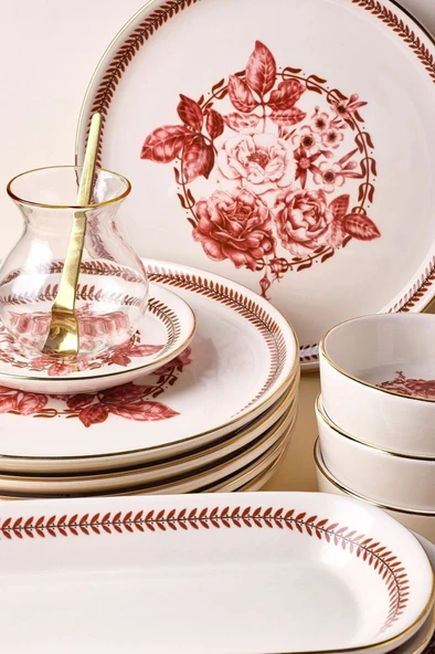 Perotti 20016 37 Parça Yemek Takımı Danish Rose Yaldızlı - Resim 4