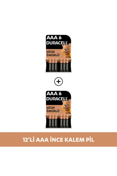 Alkalin AAA İnce Kalem Pil, 1,5V (LR03 / MN2400), 6'lı  Paket X 2 ürün görseli