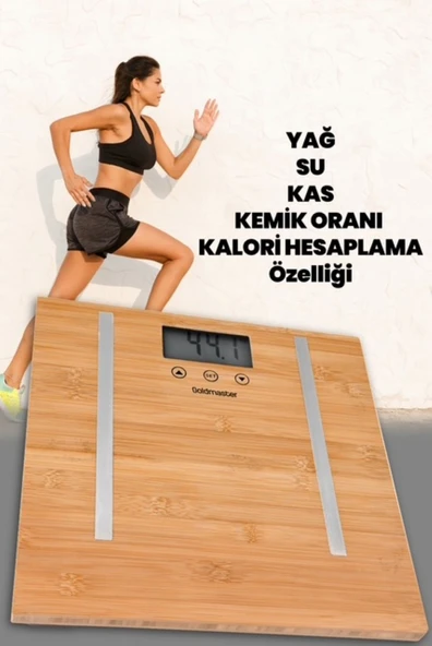 GoldMaster Gm-7189 Bioslim Bambu Vücut Analiz Baskülü - Resim 8
