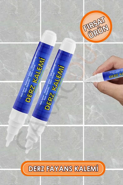 Kirlenen veya Dökülen Fayans Araları İçin Hızlı Kuruyan Pratik Derz Fayans Dolgu Kalemi 2 Adet Beyaz ürün görseli