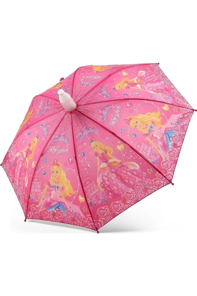 Bardaklı Kız Çocuk Şemsiyesi, Otomatik Mekanizma(KARIŞIK DESEN) ürün görseli