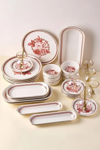 Perotti 20016 37 Parça Yemek Takımı Danish Rose Yaldızlı - Resim 3