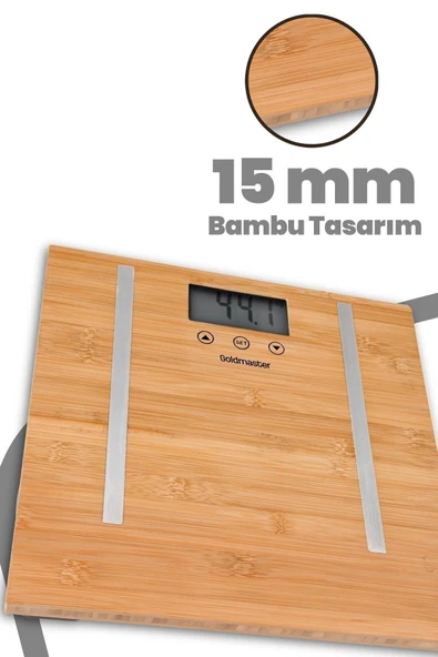 GoldMaster Gm-7189 Bioslim Bambu Vücut Analiz Baskülü - Resim 3
