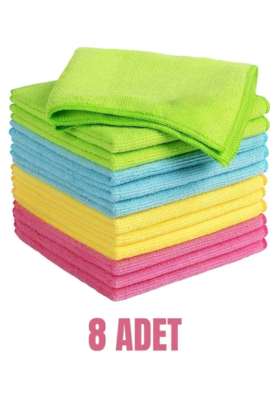 Mikrofiber Bez 8 Li Kenarları Overloklu 1.kalite Ürün 8 Adet ürün görseli