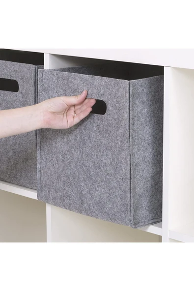 Çok Amaçlı Keçe Organizer Dolap İçi Düzenleyici Eşya Kutusu 4 Adet - Resim 3