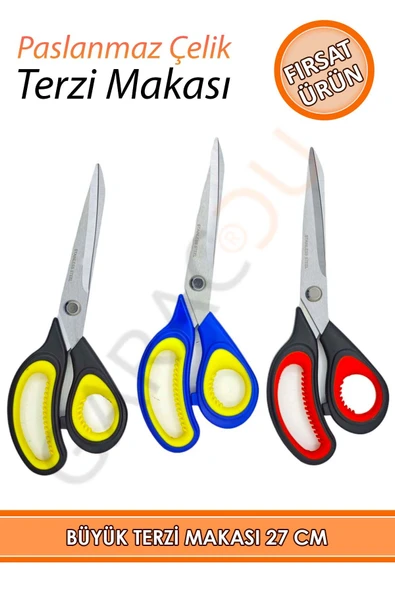 Paslanmaz Çelik Büyük Boy Keskin Terzi Makası 24 Cm 1 Adet - Renk Değişkenlik Gösterebilir ürün görseli