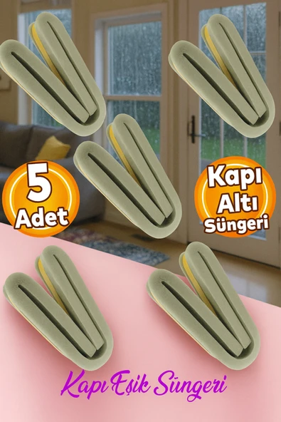 5 Adet Yapışkanlı Kapı Altı Eşik Süngeri Bant Soğuk Isı Izolasyon Yalıtım Bandı Fitili Süngeri 90 cm ürün görseli