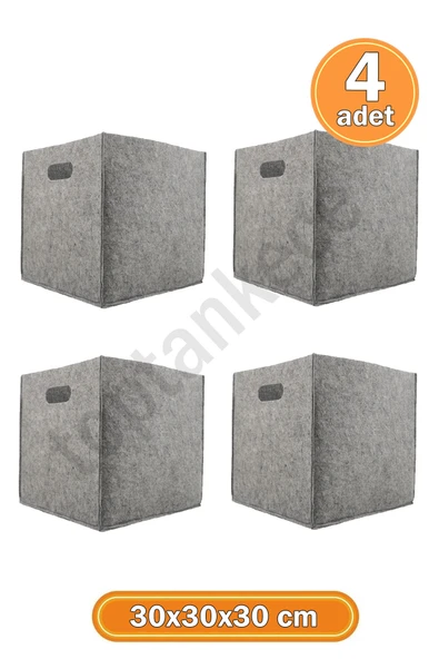 Çok Amaçlı Keçe Organizer Dolap İçi Düzenleyici Eşya Kutusu 4 Adet - Resim 2