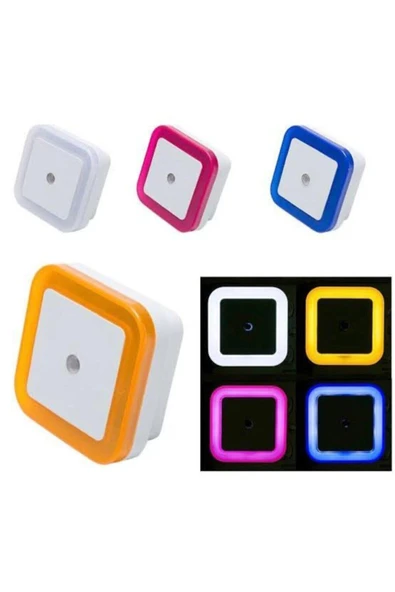 Sensörlü Led Gece Lambası Beyaz Renk Led Kare Gece Lambası - Resim 5