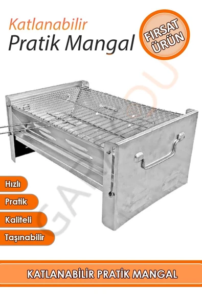 1. Kalite Katlanır Mangal (ÖZEL KUTUSUNDA) Galvaniz Portatif Mangal - Resim 2