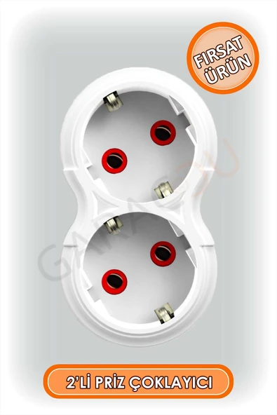 2 li Topraklı Kablosuz Golyat Priz Çoğaltıcı 1 Adet, Golyat Piriz, İkili Priz ürün görseli